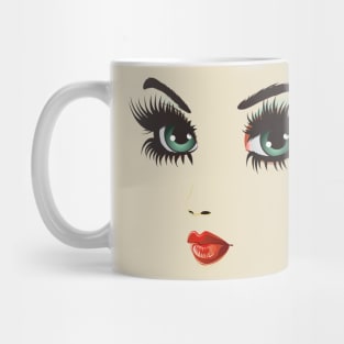 Gothic woman face with green eyes Mug